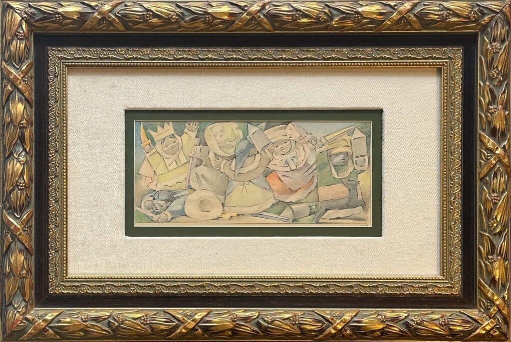 Pastorela by Jean Charlot - Coloured pencils on paper, 1948