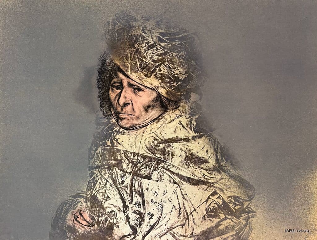 Portrait from Galeria de Arte Misrachi by Rafael Coronel - Offset Lithograph, signed in the plate, 1978