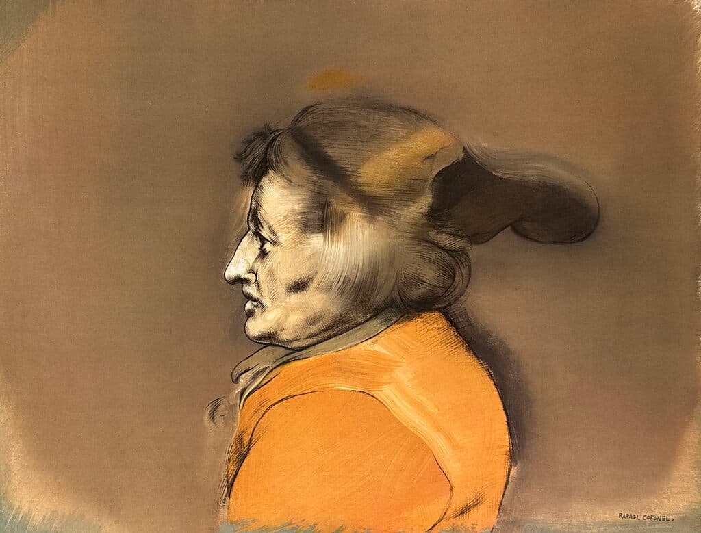 Portrait from Galeria de Arte Misrachi by Rafael Coronel - Offset Lithograph, signed in the plate, 1978