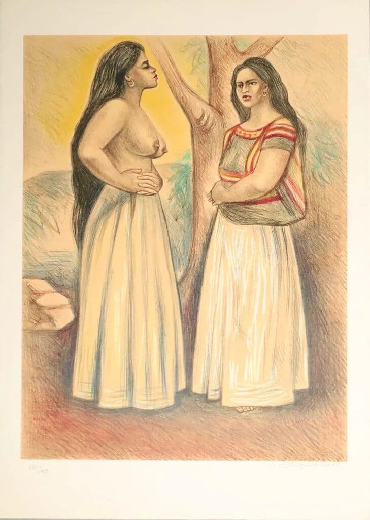 Mujeres by Raúl Anguiano - Lithograph, 1973
