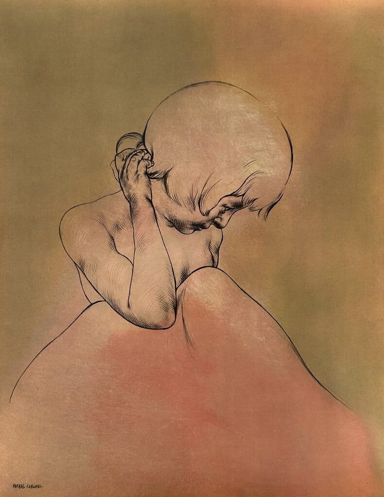 Portrait from Galeria de Arte Misrachi by Rafael Coronel - Offset Lithograph, signed in the plate, 1978