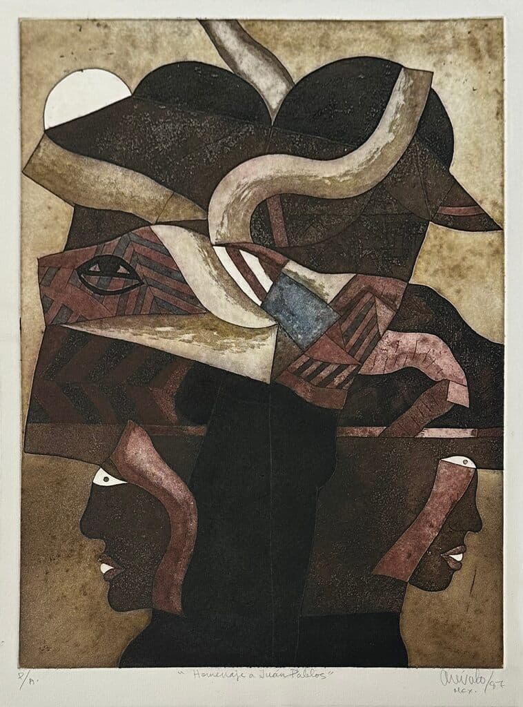 Homenaje a Juan Pablos by Javier Arevalo - Etching, 1987