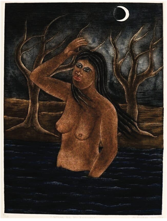 Noche de mi Recuerdo de Enrique Flores - Engraving, 1986