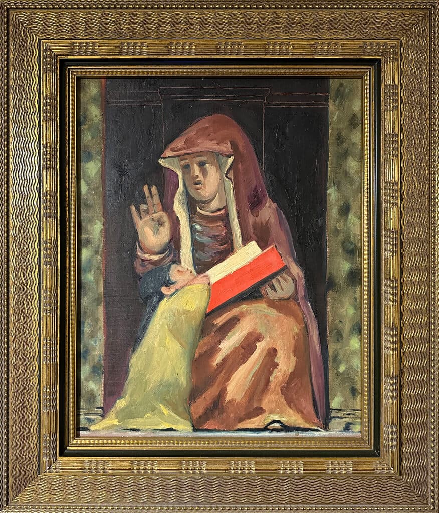 Virgin Instructing Indian Child by Jean Charlot - Oil on canvas, ca. 1930