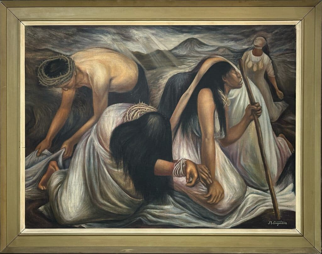 Lacandones by Raúl Anguiano - Oil on canvas, 1950s