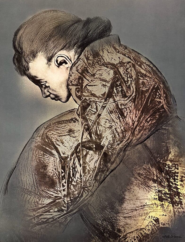 Portrait from Galeria de Arte Misrachi by Rafael Coronel - Offset Lithograph, signed in the plate, 1978