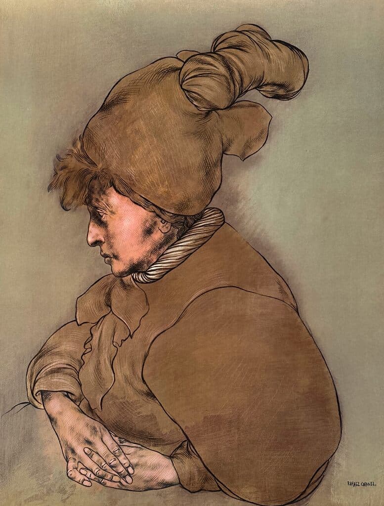 Portrait from Galeria de Arte Misrachi by Rafael Coronel - Offset Lithograph, signed in the plate, 1978