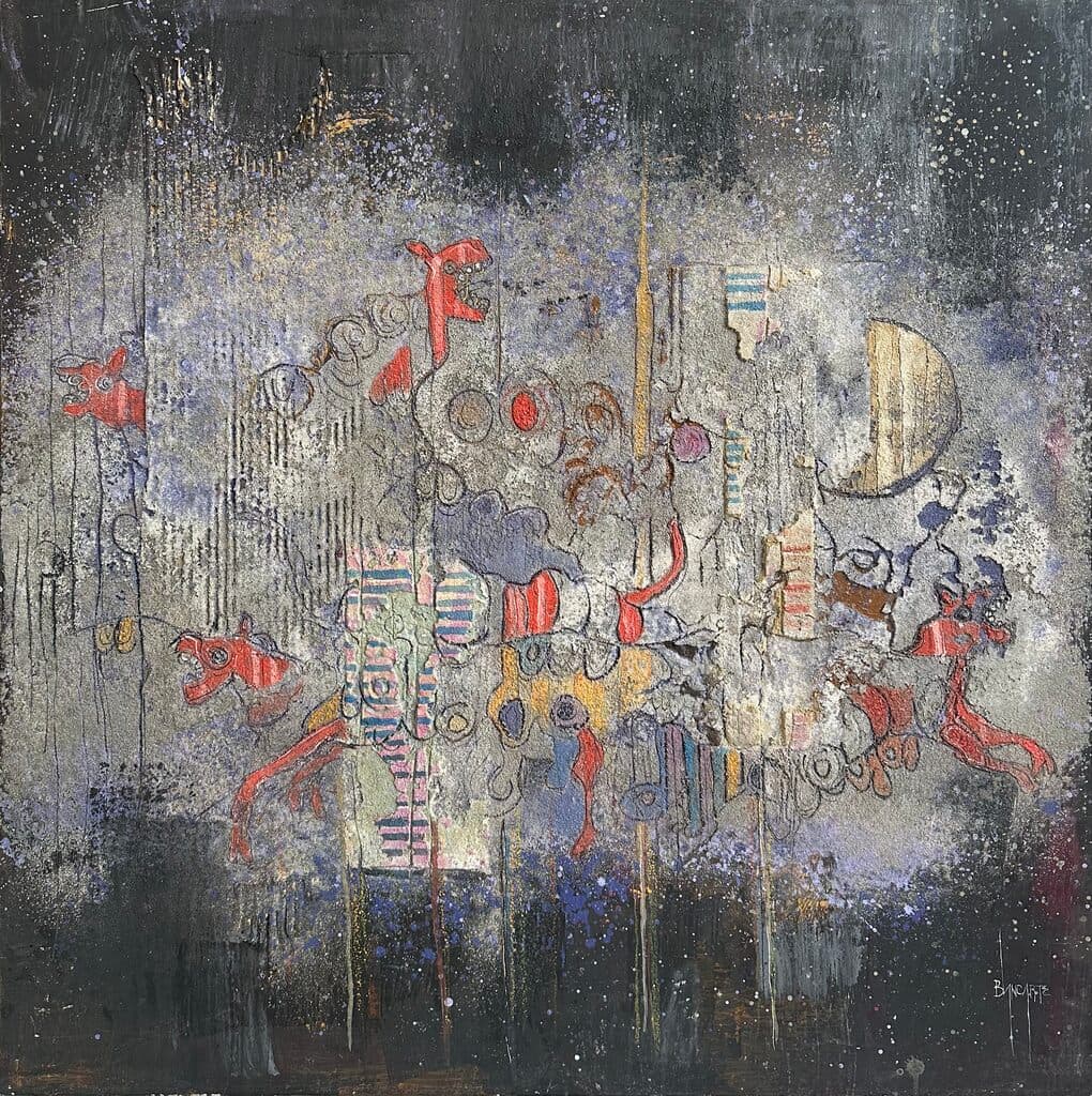 Los Perros Rojos by Álvaro Blancarte - Mixed media on canvas, 1992