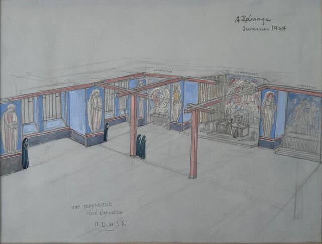 Technical Drawing for Church Murals in France