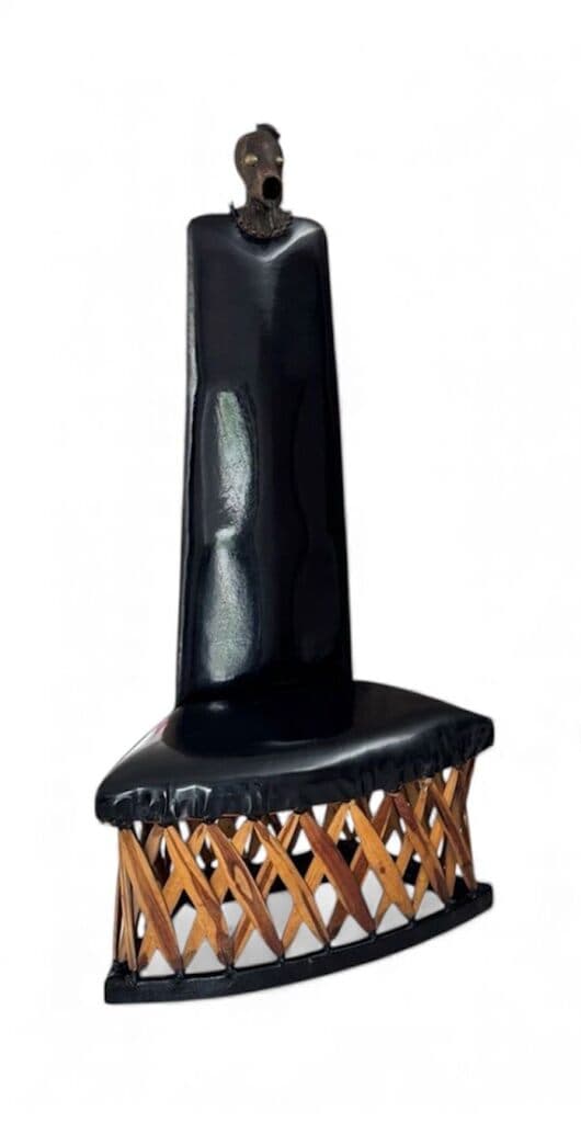 Silla de Alejandro Colunga - Traditional Mexican equipal chair with bronze head, 1990s