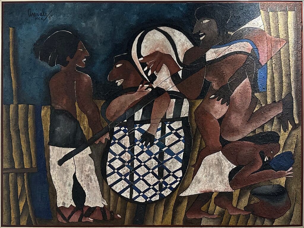 Untitled by Javier Arevalo - Oil and sand on canvas, 1984