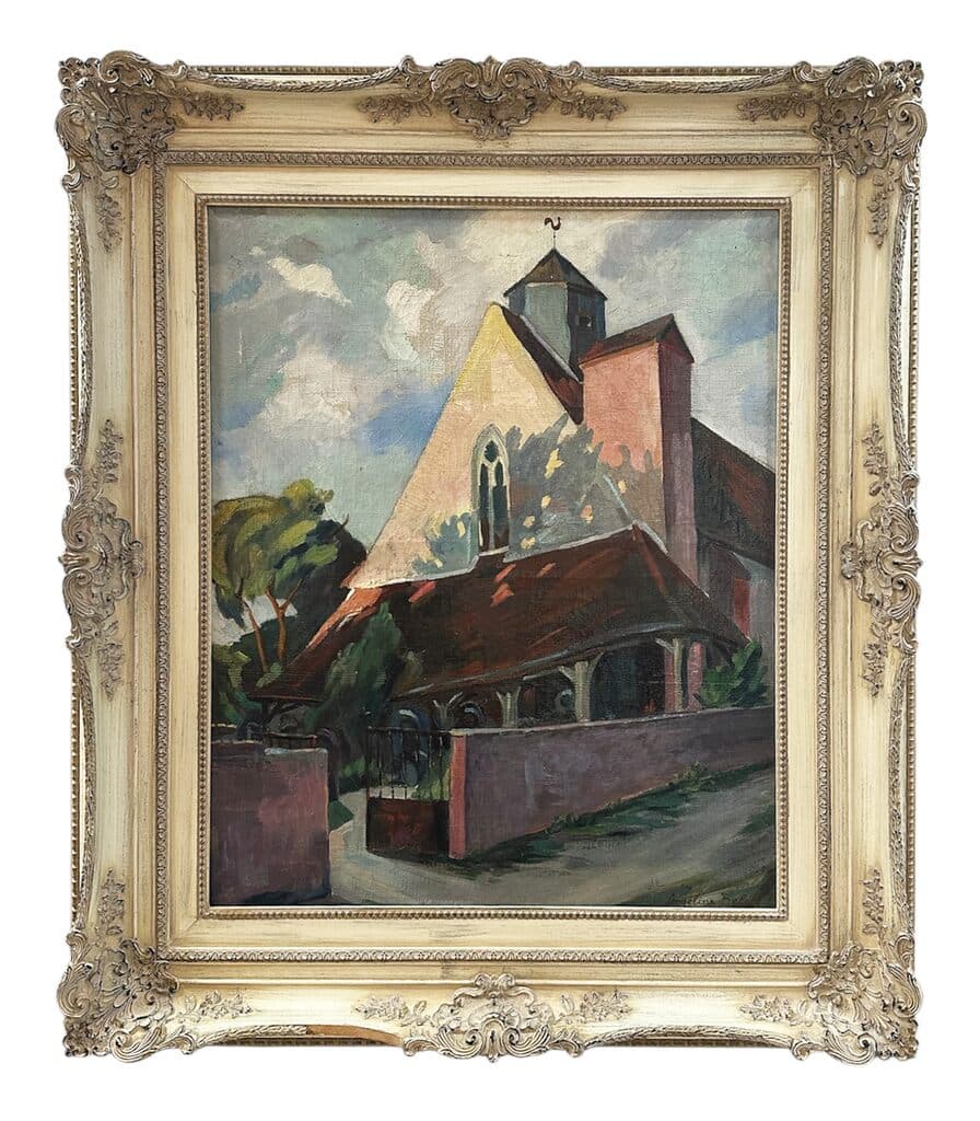 Village Church by Angelina Beloff - Oil on canvas, 1910s-1920s