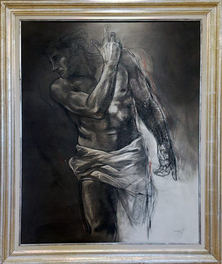 San Juán Bautista by Unknown Artist - Mixed media on canvas, 1999