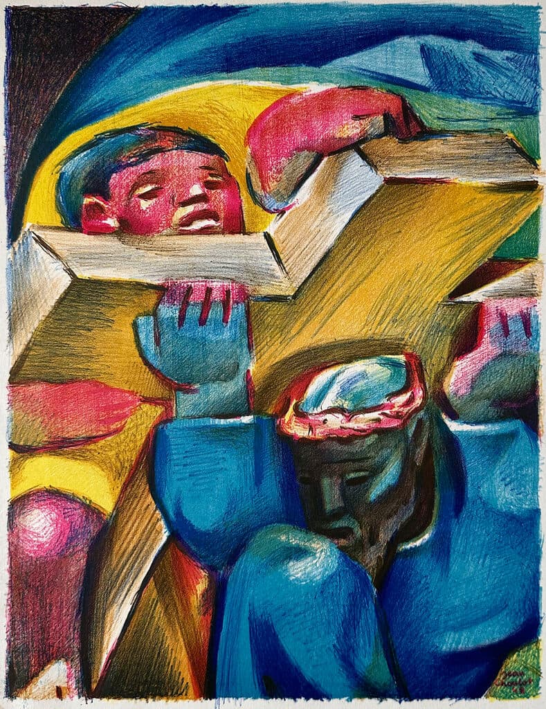 First Fall by Jean Charlot - Lithograph in colors, 1948