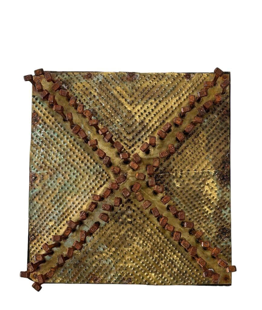 Untitled  by Mathias Goeritz - Perforated sheet and nails on wood, 1960s