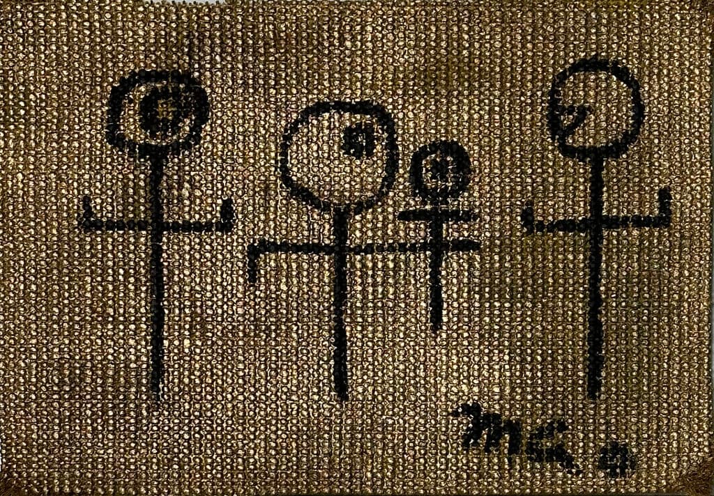 Personajes by Mathias Goeritz - Oil on yute, 1960´s