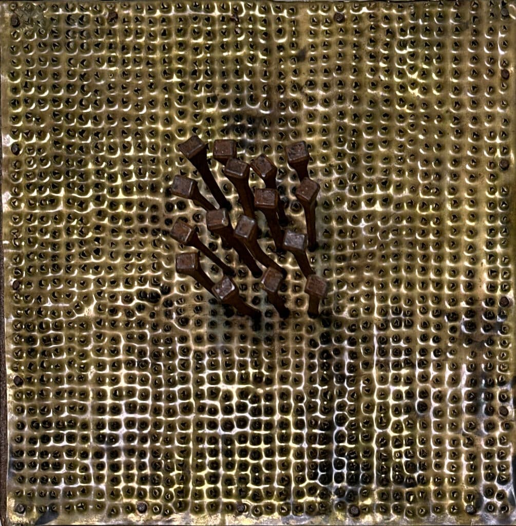 Mensaje by Mathias Goeritz - Perforated metal sheet and nails on wood, 1960´s