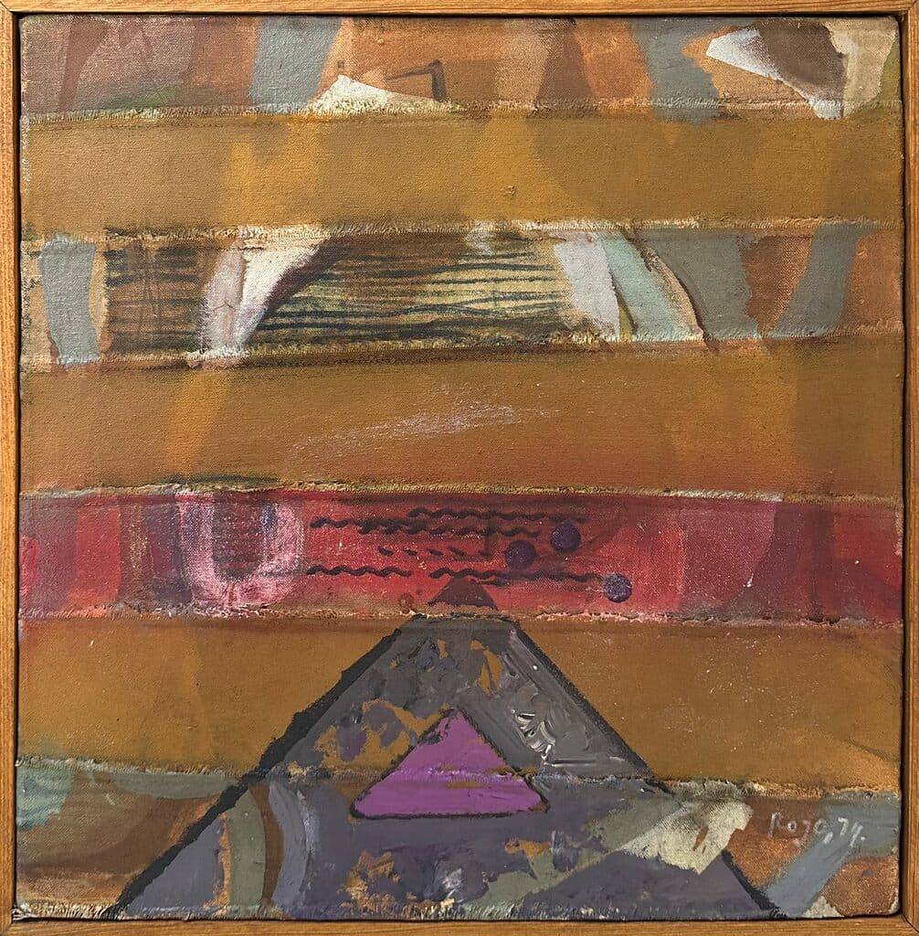 Entre Bandas by Vicente Rojo - Oil on canvas, 1974
