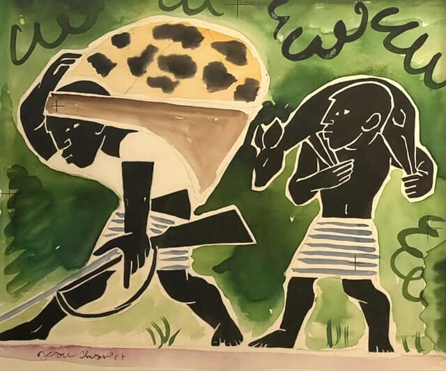 Hunters with Leopard skin