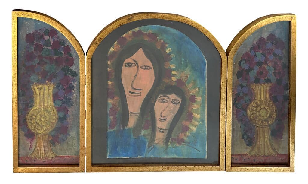 Triptych de Jesus "Chucho" Reyes Ferreira - Tempera on paper mounted on folding screen, 1960s