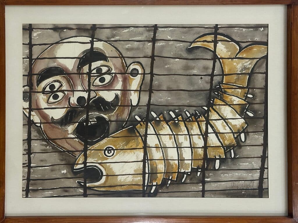 Pescado by Javier Arevalo - Watercolor on paper, 1988