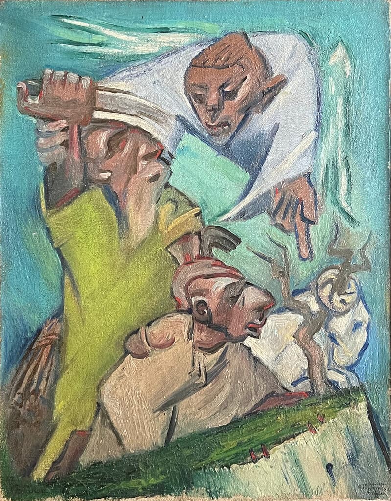 Binding of Isaac by Jean Charlot - Oil on canvas, 1952