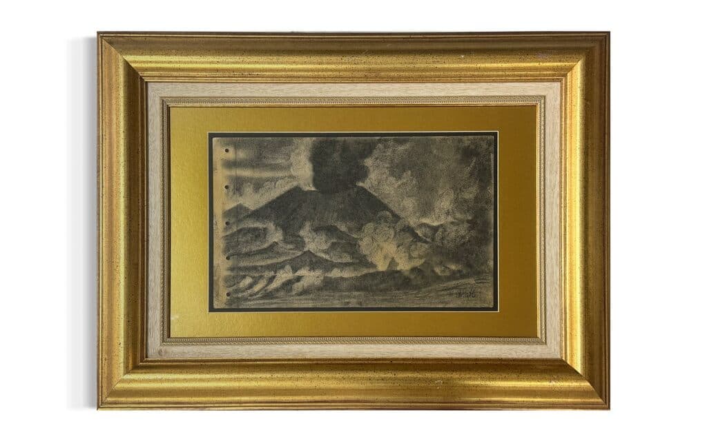 El Paricutín by Dr. Atl - Charcoal on paper, 1940s