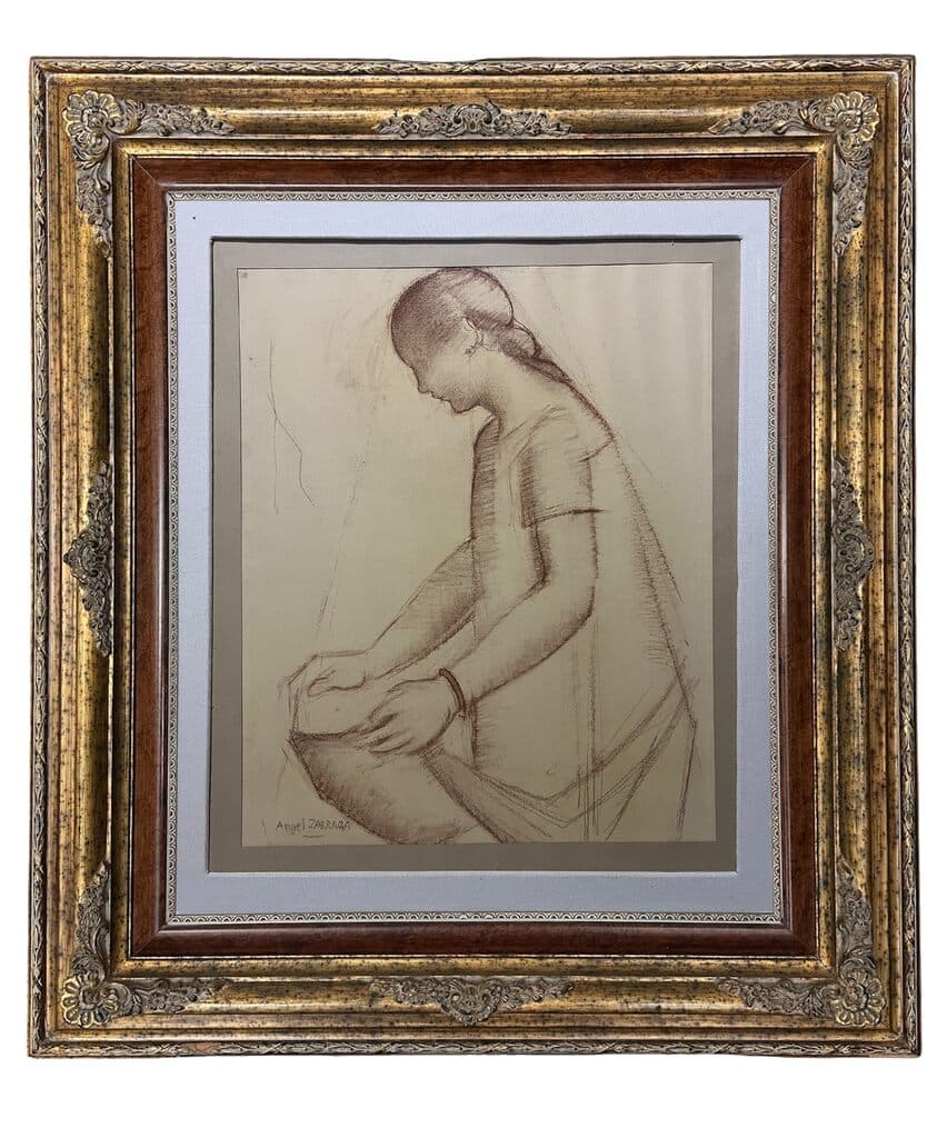 Study of a Woman by Ángel Zárraga - Sanguine on paper, 1922