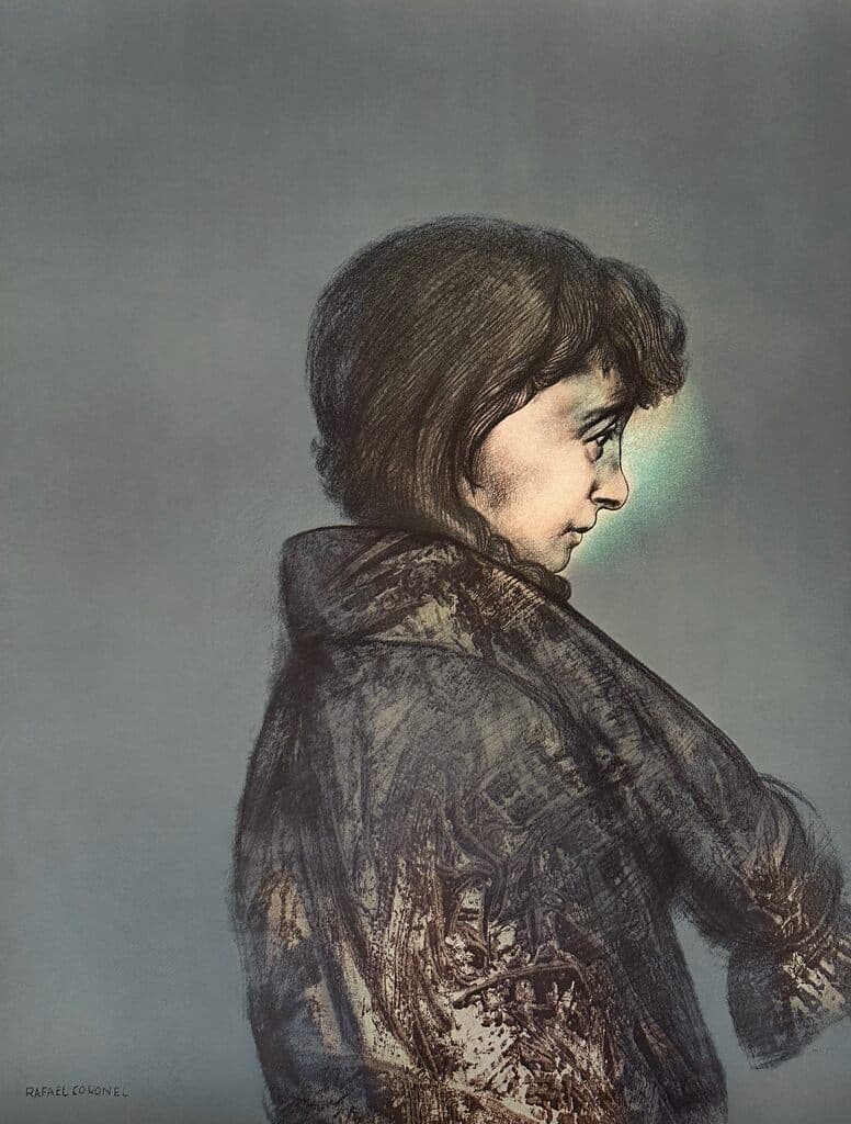 Portrait from Galeria de Arte Misrachi by Rafael Coronel - Offset Lithograph, signed in the plate, 1978