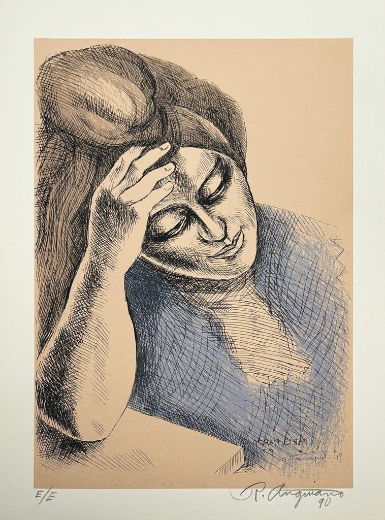 Retrato de Mujer by Raúl Anguiano - Litograph, 1990