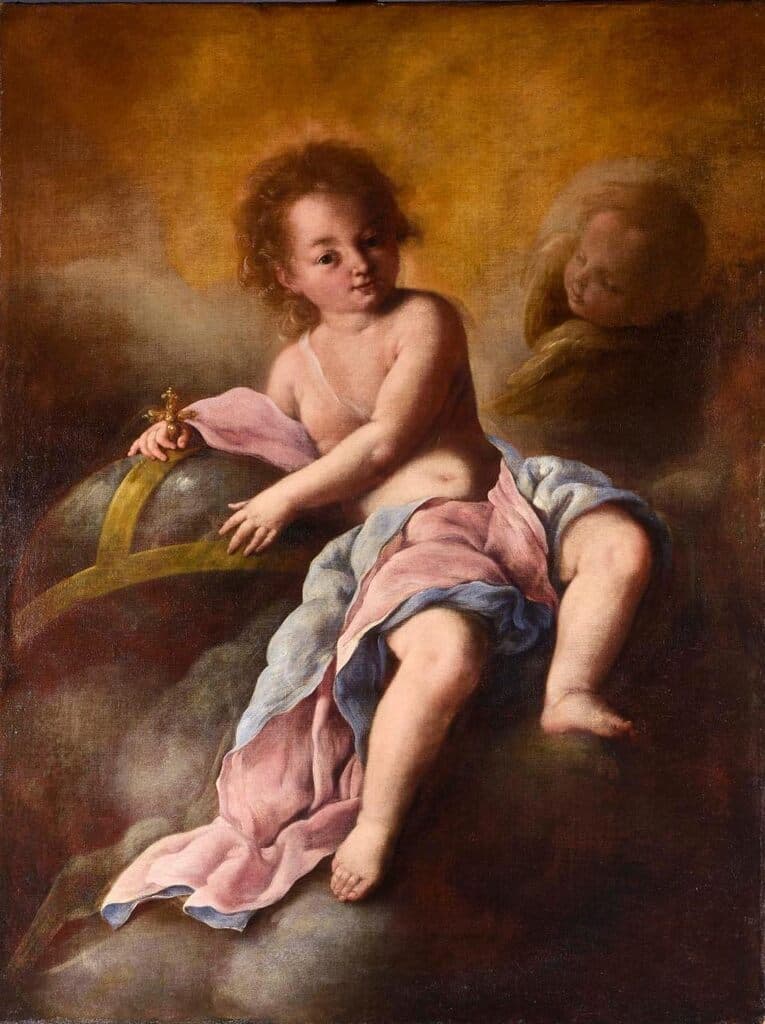 Niño Salvador del Mundo by Bartolomé Esteban Murillo - Oil on canvas, 17th Century