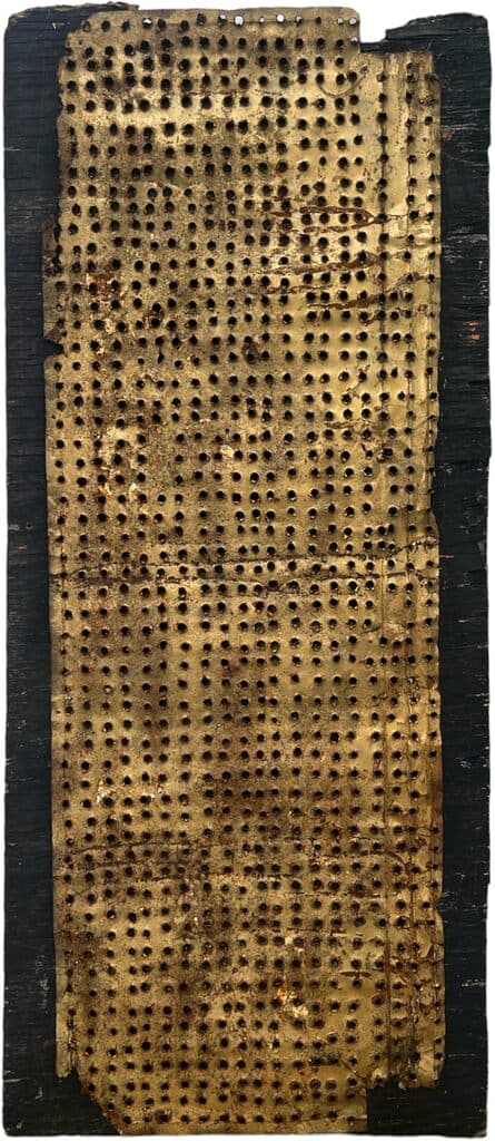 Mensaje by Mathias Goeritz - Perforated bras and metal on board, 1960-1972