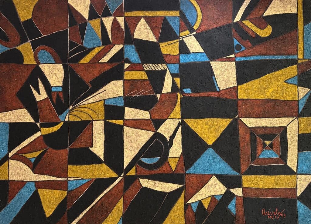 Untitled by Javier Arevalo - Oil and sand on canvas, 1993