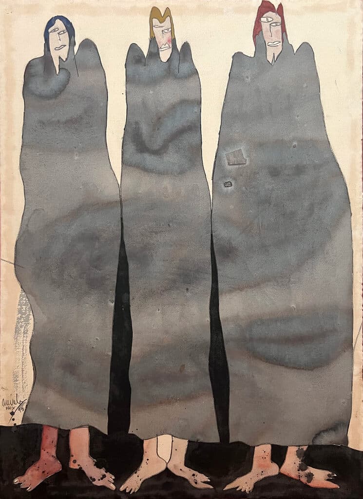 Tres Magos by Javier Arevalo - Mixed media on paper, 1995